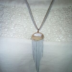 Elegant Silver and White Pendant Necklace